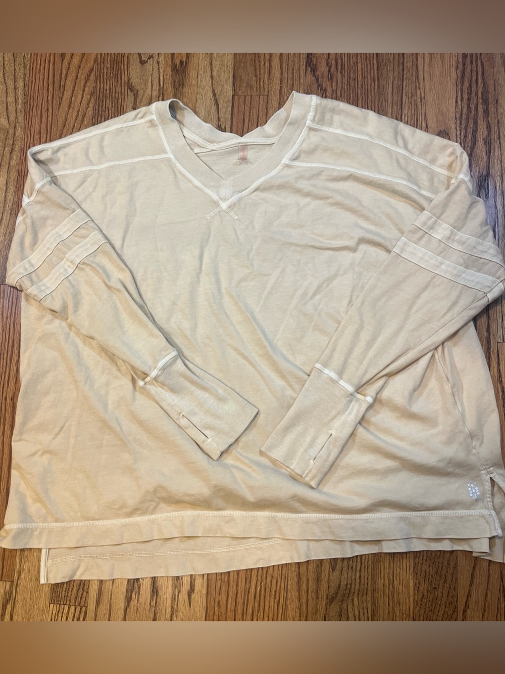 FP Movement Womens Shirt All Star Layer Thumbholes Oversized Long Sleeve Large